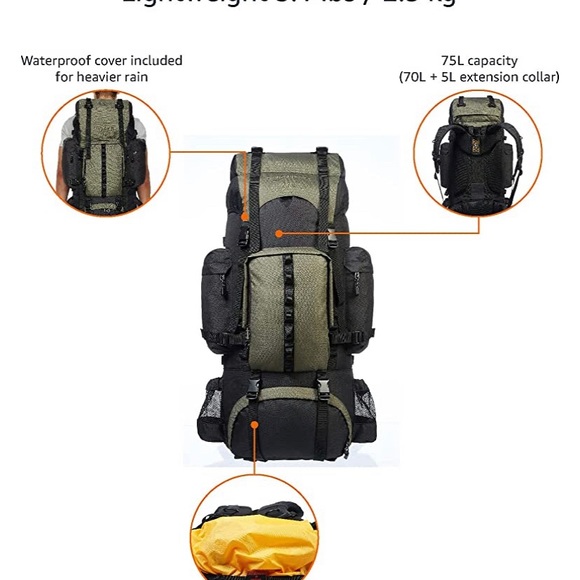 Amazon Basics Internal Frame Hiking Backpack with Rainfly Going Cheap. - Picture 4 of 7